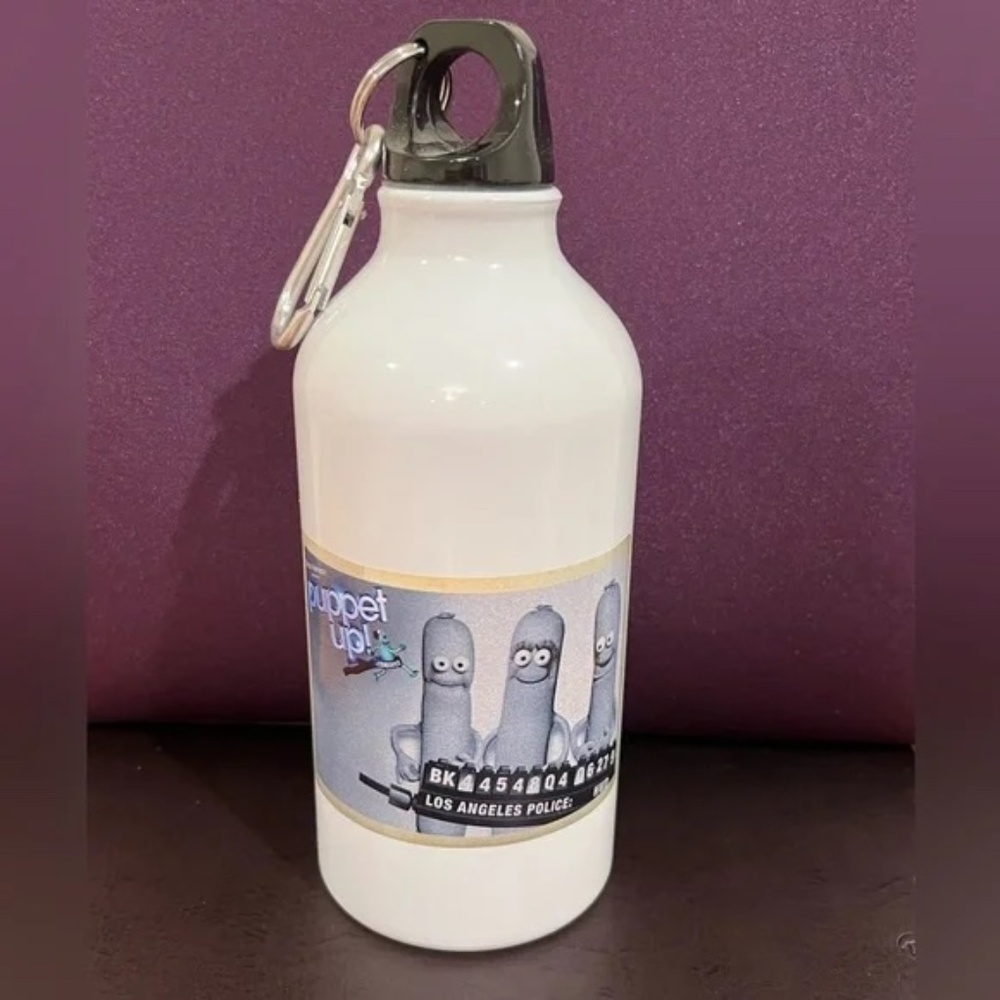 PUPPET UP! Water Bottle with Carabiner NEW